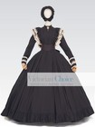 Black Victorian Dickens 1860s Dress Dark Fantasy Gown Period Theater Costume 326