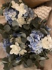Lot Of 3 Blue Hydrangea   White Bridal Bouquet Bridesmaid Wedding Flowers