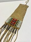 Native American Indian Beaded Tobacco Bag  17 1 2 Inches Long   1880s - 1920s 