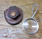 Vintage B l Opt  Co  Folding Hand Held Magnifying Glass W  Leather Case 