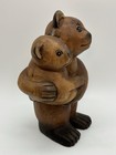 Hand Carved Wood Bears Mother And Cub Exotic Cargo 8   