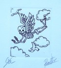 Day Of The Dead Flying Skeleton Angel Small Etching Handmade Mexican Folk Art
