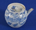 Japanese Edo Period Blue White Arita Porcelain Kyusu Side Handle Teapot