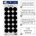 Accent Design Paper Accents Envelope Seals 1 1 8  18pc Black Foil Stickers 