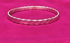 Vintage Taxco Mexico 925 Sterling Silver Flat Twist Bangle Bracelet - 8 