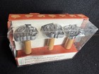 Williams Sonoma Heirloom Autumn Pie Crust Cutters Turkey Pumpkin Leaf Wood Metal