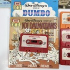 Vintage Walt Disney Read Along Book And Tape Cassette Lot 8 Books 10 Cassettes