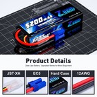 2x Zeee 2s Lipo Battery Ec5 7 4v 50c 5200mah For Rc Vehicles Car Truck Buggy