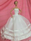 Barbie White Simple Elegant Wedding Dress Gown Outfit Fit Fashion Royalty Mm