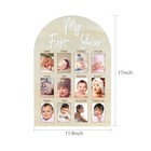 My First Year Arch Photo Frame  Natural Wooden Monthly Milestone 17x11 8in