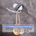Bathroom Hardware 2-pack Wall Mounted J-hook Double Robe towel Hook In Polished