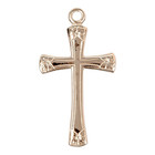 Flower Tipped Gold Plated Sterling Silver Cross Medal Pendant Necklace 18  Chain