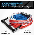 Krakafat Water Ski Rope The Patriot Color Red blue white 75ft Deep V Handle 