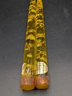 Vintage Yellow Lucite Tapered Candles Set Of 2 Gold Flakes Mid-century 12 