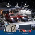 20x25 Ft Heavy Duty Metal Carport For 2 Cars Led Solar Lamp For Truck Boat Rv