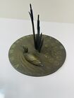 Whitehall Products Duck On Water Cat Tails Sundial 11     Bronzed Signed S Harold