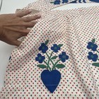 Vintage Blue Floral Kitchen Apron With Pockets