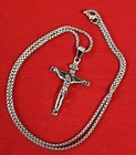 Christian Catholic Silver Plated Cross With 23  Chain
