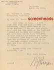 Antique 1922  william Jennings Bryan Signed Typed Letter  Miami Florida Home