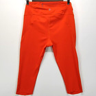 Athleta Leggings Women M Bright Orange Cropped Stretch Active Wear Pants Pockets