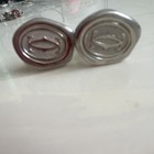 Silver  Cartier Metal Oval Ball Return Men s Cufflinks No Stone