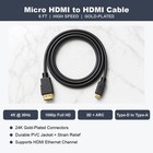 Micro Hdmi Type D To Hdmi Cable 6ft 4k 1080p Cord For Camera Raspberry Pi Gopro