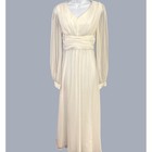 Vintage 1970s White Chiffon Maxi Dress Ilgwu Boho Bridal Gown Ethereal Flowy