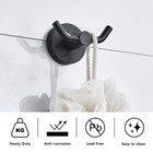 2 Pack Modern Black Double Robe And Towel Hooks For Bathroom Shower Wall