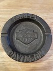 Vintage Harley Davidson Solid Cast Iron Ash Tray 5    Dia  3lb      1103