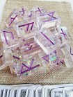 Futhark Handmade Resin Runes Holographic Purple With Rune Meaning Cards 