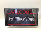 Vintage Miller  Welcome To Miller Time Lighted Beer Sign