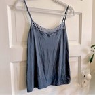 Vintage Blue Schiesser Camisole Top  Silky Detailing  Sz S m