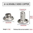 320pcs Leather Rivets Double Cap Stainless Steel Tubular Studs 6mm Silver Screw