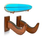  Surfboard Rack Holder Hooks Ash Tree Wood Eco-friendly Display Natural Wave