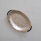 Ikora Chrome Dish Black Wrapped Handles Mid Century Tray