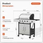 4-burner Propane Gas Grill Side Burner 49000 Btu Stainless Steel Outdoor 47 63in