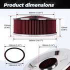 Red Round 14 X 5 Inch Deep Dish Air Cleaner Filter Kit W  Chrome Lid Washable