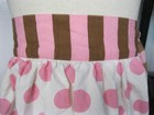 Apron Handmade Pink Polka Dots   Stripes  Pocket Floral Vintage 100  Cotton