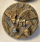 4 Antique Victorian Art Nouveau Dragonfly Brass Picture Buttons Cut Steel Motif 
