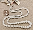12 Vintage Japan Torii Brand Graduated Milk White Glass Beaded 17  Strands 2403t