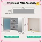 New Wall Mount Mirror Cabinet Bathroom Medicine Cabinet Organizer   Double Doors