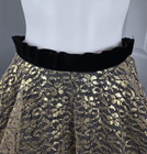 Vintage 1950 s Madalyn Miller Original Black Gold Lace Overlay Circle Skirt Euc