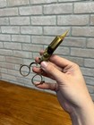 Antique Brass Candle Snuffer Scissors Footed
