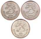 1964 1965 1966 Finland Silver 1 Markka  Quarter-size Near Melt Value 3 Coin Lot