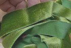Vintage Velvet Rayon 1  Ribbon Trim Green Moss 35 pc Made In France