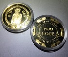 Gold You Win You Lose Sexy Lady Heads Tails Challenge Token Coin