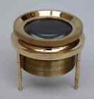 Antique Brass Desk Map Magnifying Tripod Glass Magnifier Tabletop Reading Lens