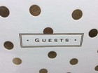 White gold Guest Book New Sealed Plastic Lined Pages Sign In Book Hard Covered 