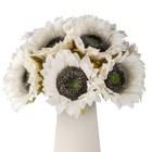 12pcs Artificial Sunflowers With Long Stems 5 5  Silk Sunflowers Bulk White