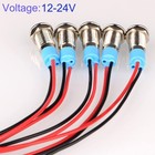 5pcs 8mm Led Metal Indicator Light Ac dc 12-24v Waterproof Signal Lamp Pilot    